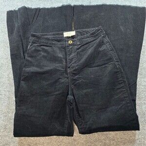 Black Corduroy Flare Pants Womens 29 High Rise Boho Retro Jeans
